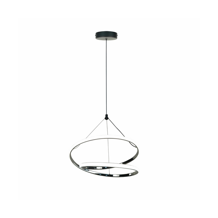 Lampa wisząca Loco 3000 czarna chromowa osłonka biała 30w - Candellux