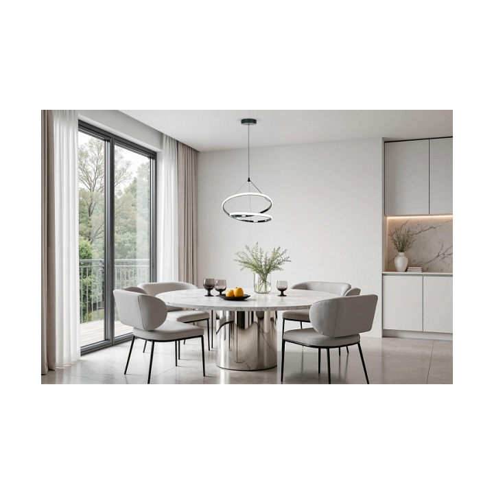 Lampa wisząca Loco 3000 czarna chromowa osłonka biała 30w - Candellux