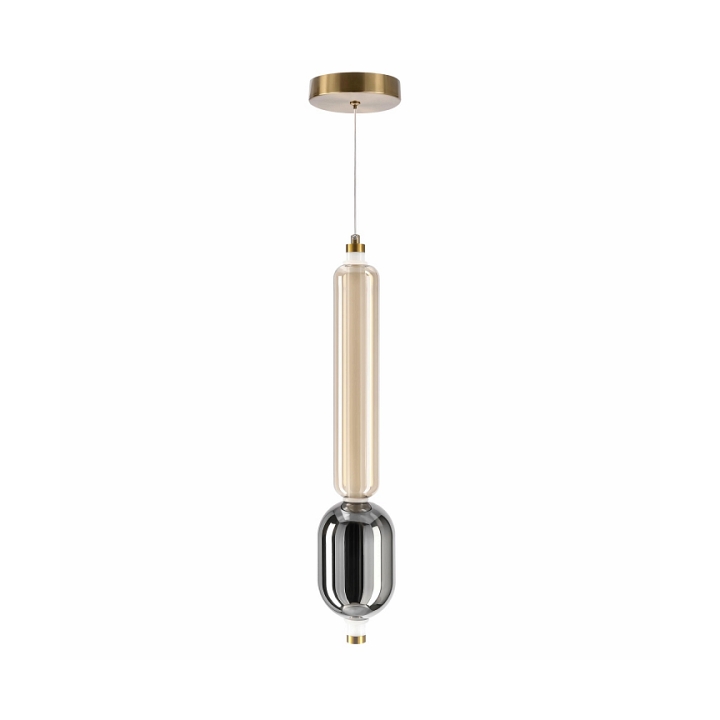 Lampa wisząca Kelly złota długa bursztynowa dymiona 8w - Candellux