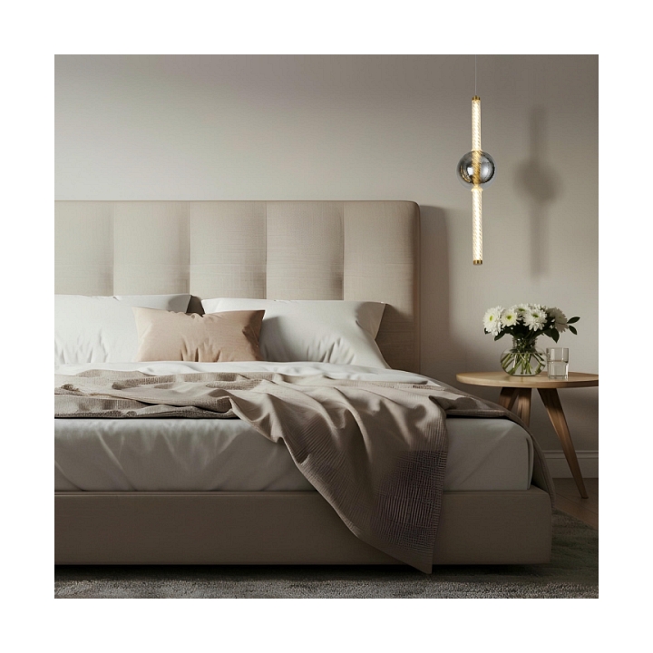Lampa wisząca Kelly złota xbursztynowy dymiona 5w - Candellux