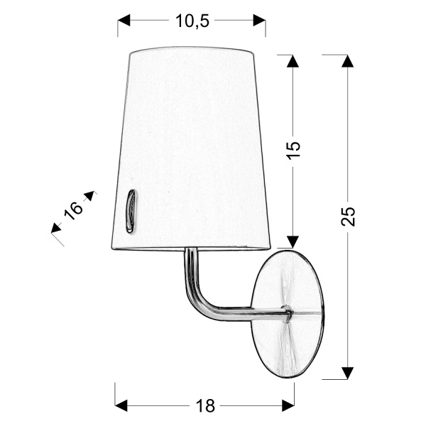 L&H Muscat Lampa Kinkiet 1*40W E14 Nikiel Mat Candellux
