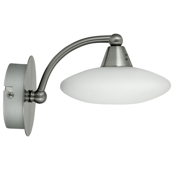 Elisa Lampa Kinkiet 1X40 G9 Satyna-Nikiel+Białe Szkło Promocja Candellux