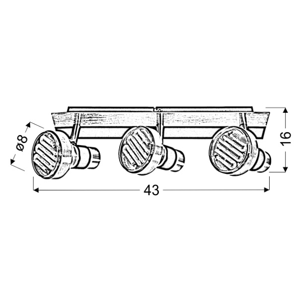 Sortha 1 Lampa Sufitowa Listwa 3X9W Gx53 Energooszczędna Candellux