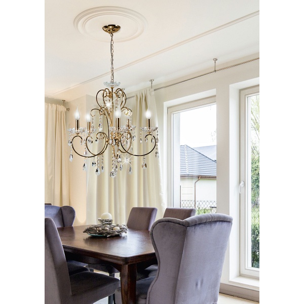 Aurora Lampa Wisząca 5*40W E14 Złoto Candellux