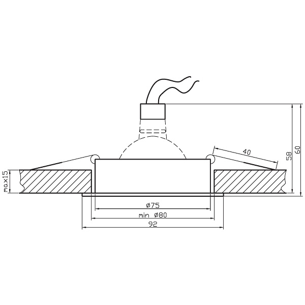 Ua-02 Stb/Al Mr16 Sat Czarny Opr. Uchylna Aluminium Candellux