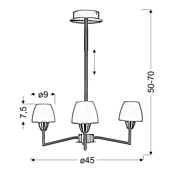 Togo Lampa Wisząca 3X40W G9 Nikiel Mat Promocja Candellux