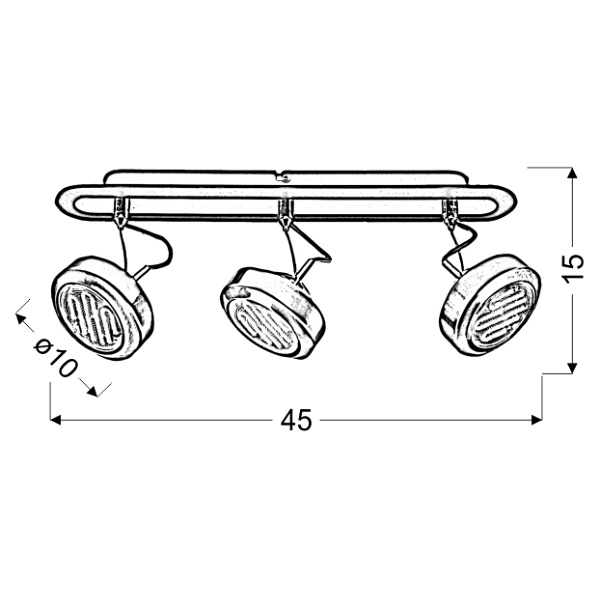 Earth Lampa Sufitowa Listwa 3X9W Gx53 Energo Satyna/Wenge Candellux