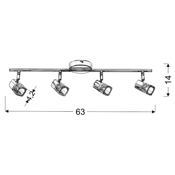 Diament Lampa Sufitowa Listwa 4X40W G9 Candellux