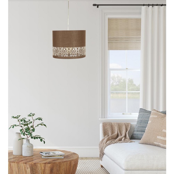 Arabesca Lampa Wisząca 33X33X24 1X60W E27 Brąz (Abażur 77-19274 Z Zawiesiem 85-10608) Candellux