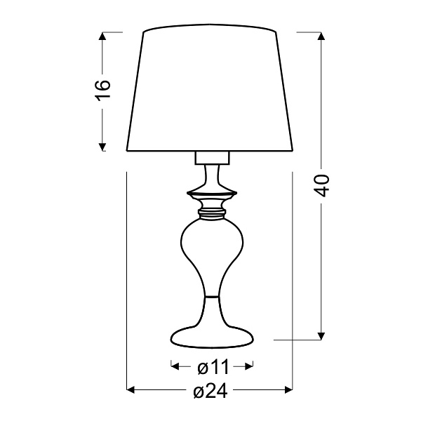 Gillenia Lampa Gabinetowa 40Cm 1X60W E27 Czarna Candellux