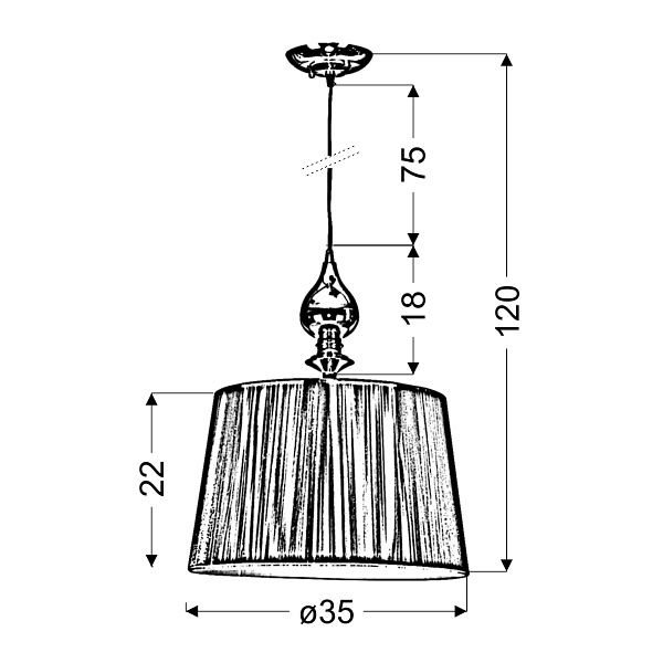 Gillenia Lampa Wisząca 1X60W E27 Czarny Candellux