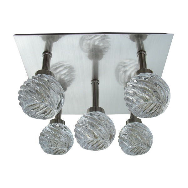 Gira Plafon 5X40W G9 Satyna Nikiel+Kryształ Promocja Candellux