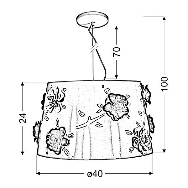 Rosa Lampa Wisząca 1X60W E27 Biała Candellux