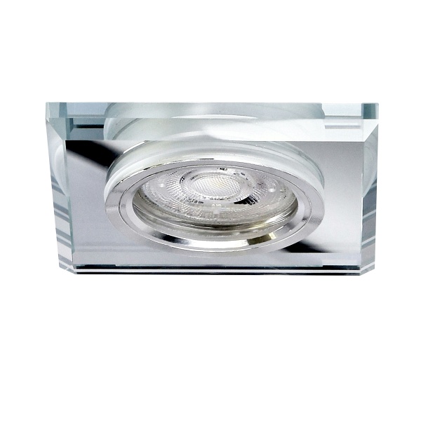 Ss-13 Ch/Wh Mr16 Chrom Oczko Sufitowe Lampa Sufitowa Stała Kwadratowa Szkło Bezbarwne Candellux