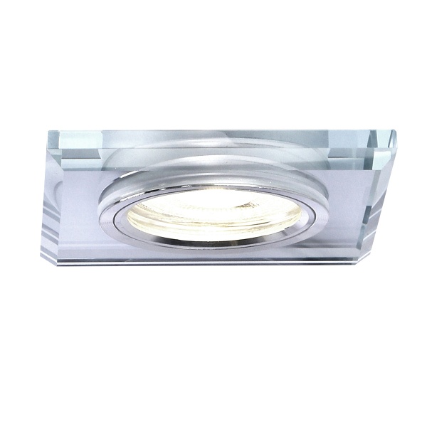 Ss-13 Ch/Wh Mr16 Chrom Oczko Sufitowe Lampa Sufitowa Stała Kwadratowa Szkło Bezbarwne Candellux