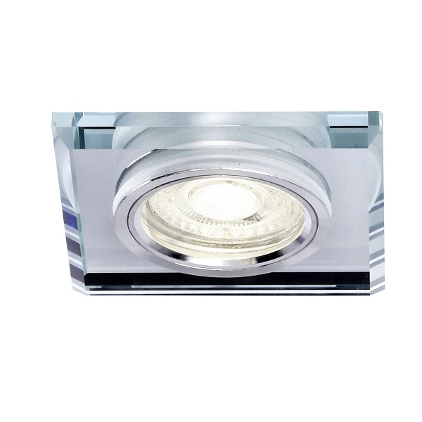 Ss-13 Ch/Wh Mr16 Chrom Oczko Sufitowe Lampa Sufitowa Stała Kwadratowa Szkło Bezbarwne Candellux