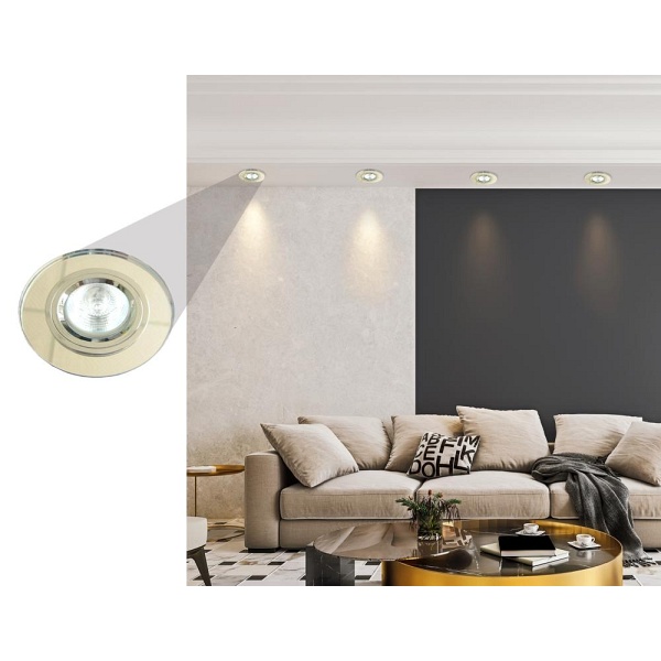 Ss-15 Ch/Wh Mr16 Chrom Oczko Sufitowe Lampa Sufitowa Stała Okrągła Szkło Bezbarwne Candellux