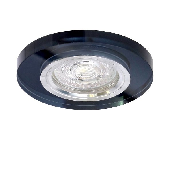 Ss-15 Ch/Bk Mr16 Chrom Oczko Sufitowe Lampa Sufitowa Stała Okrągła Szkło Czarne Candellux