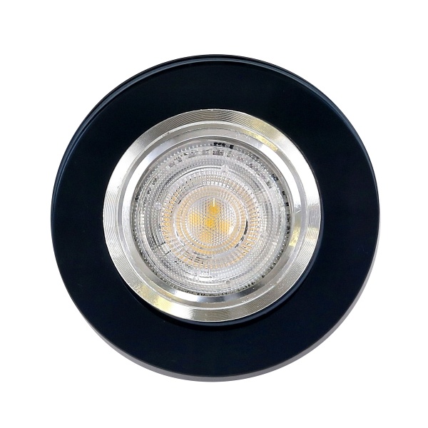 Ss-15 Ch/Bk Mr16 Chrom Oczko Sufitowe Lampa Sufitowa Stała Okrągła Szkło Czarne Candellux