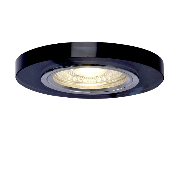 Ss-15 Ch/Bk Mr16 Chrom Oczko Sufitowe Lampa Sufitowa Stała Okrągła Szkło Czarne Candellux