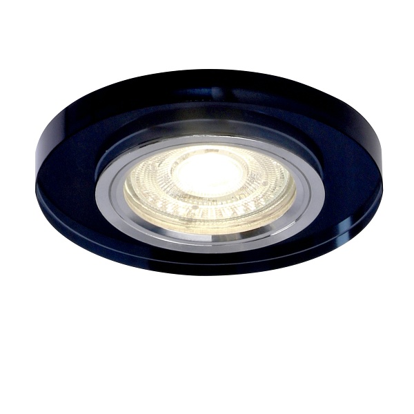 Ss-15 Ch/Bk Mr16 Chrom Oczko Sufitowe Lampa Sufitowa Stała Okrągła Szkło Czarne Candellux