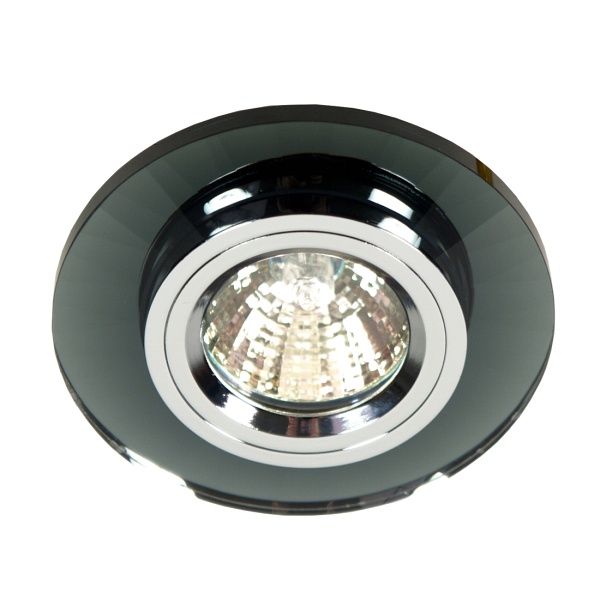 Ss-10 Ch/Bk Mr16 Chrom Opr. Strop. Stała Okrągła Szkło Czarne Candellux