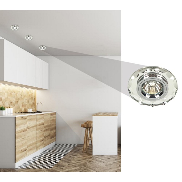 Ss-12 Ch/Wh Mr16 Chrom Opr. Strop. Stała Okrągła Szkło Bezbarwne Candellux