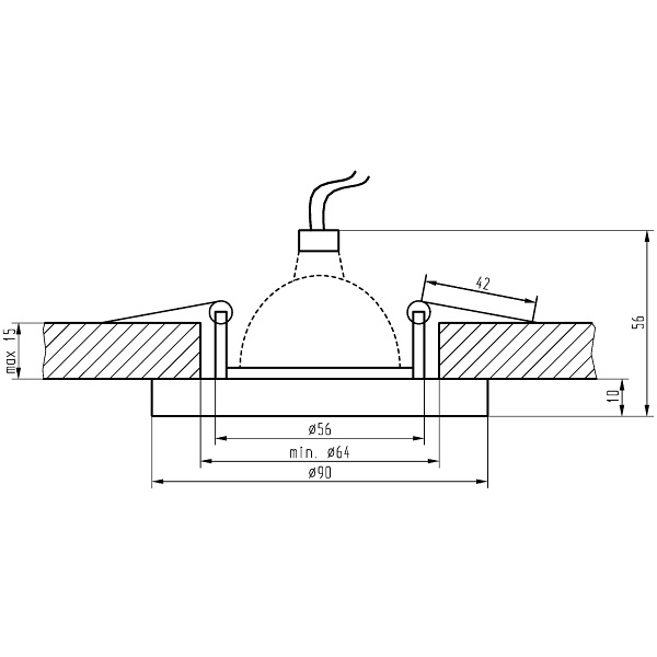 Ss-15 Ch/Br Mr16 Chrom Oczko Sufitowe Lampa Sufitowa Stała Okrągła Szkło Brązowe Candellux