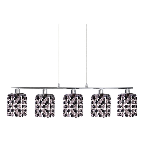 Royal Lampa Wisząca 5X40W G9 Chrom+Kryształki Czarne Candellux