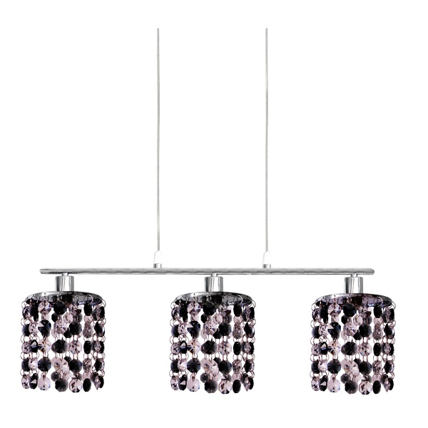 Royal Lampa Wisząca 3X40W G9 Chrom+Kryształki Czarne Candellux