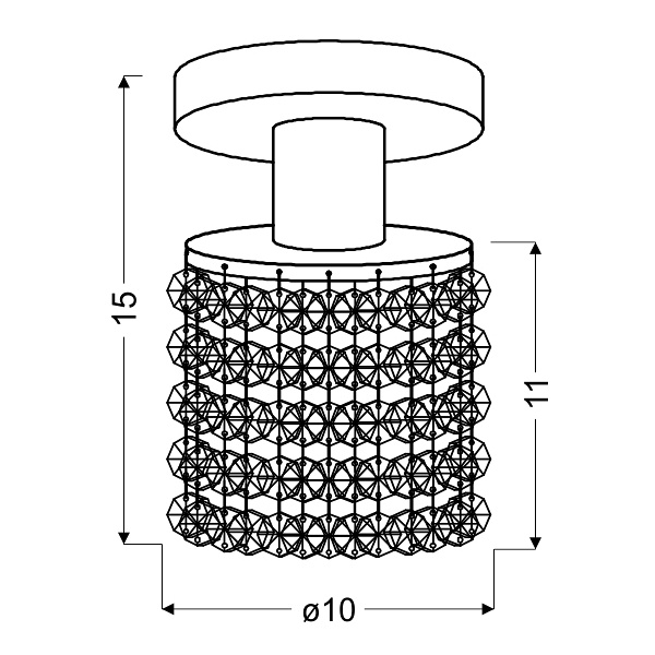 Royal Kinkiet 1X40W G9 Chrom+Kryształki Czarne Candellux