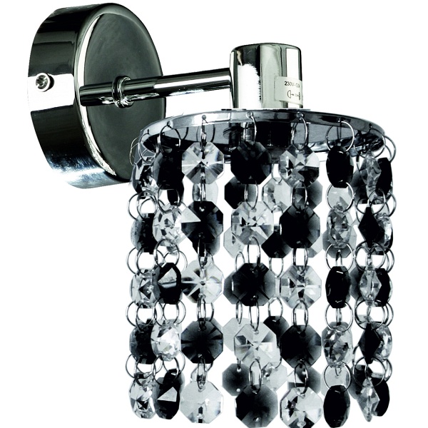 Royal Lampa Kinkiet 1X40W G9 Chrom+Kryształki Czarne Candellux