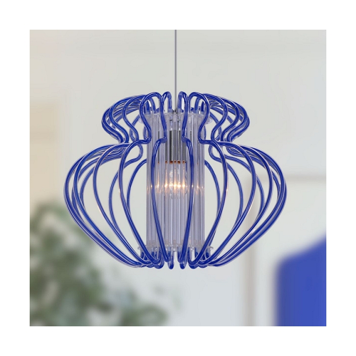 Lampa wisząca Imperia 520x420 duża niebieska 1x60w - Candellux