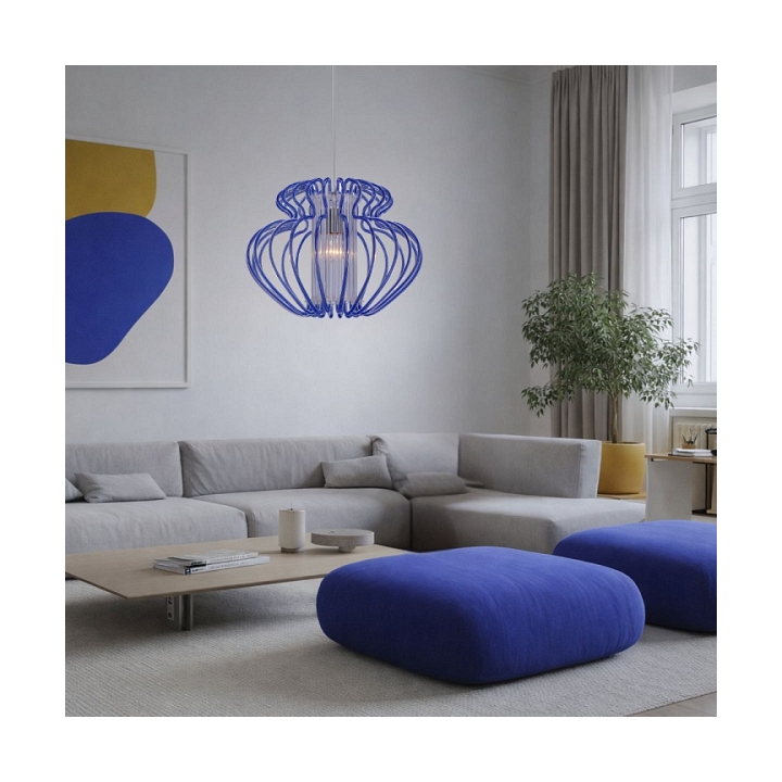Lampa wisząca Imperia 520x420 duża niebieska 1x60w - Candellux