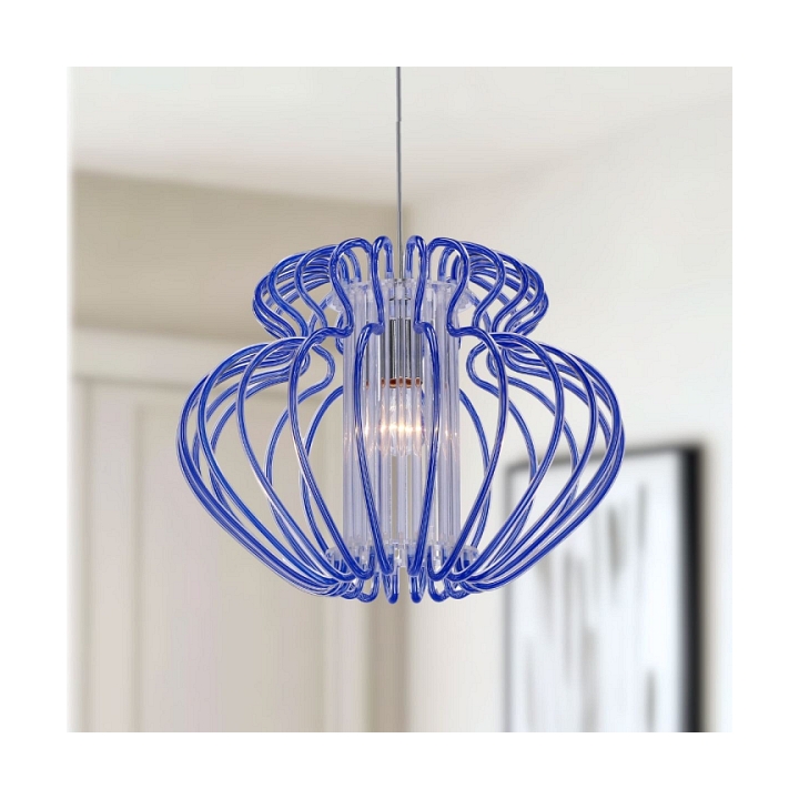 Lampa wisząca Imperia 450x330 mała niebieska 1x60w - Candellux