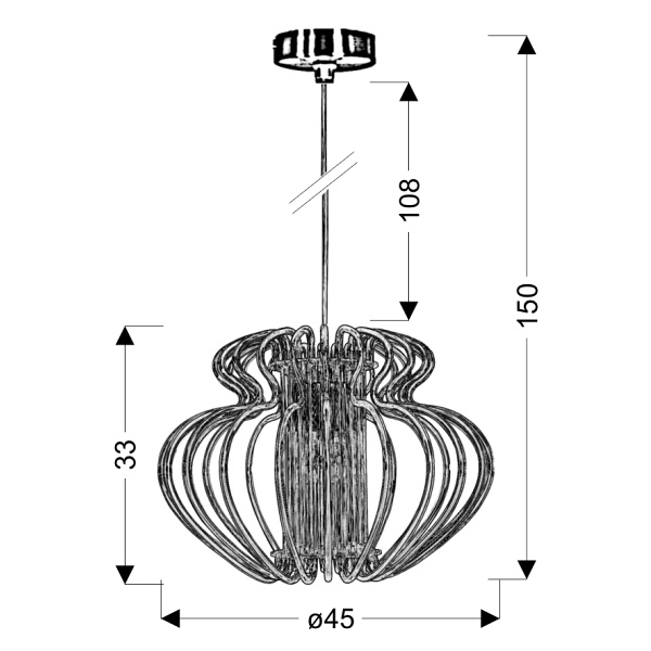 Imperia Lampa Wisząca 1X60W E27 450X330 Mała Niebieska Promocja Candellux
