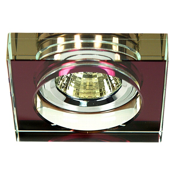 Ss-16 Ch/Pu Mr16 Chromoczko Sufitowe Lampa Sufitowa. Strop. Stała Kwadratowa Szkło Fioletowe Candellux