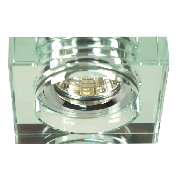 Ss-16 Ch/Wh Mr16 Chrom Oczko Sufitowe Lampa Sufitowa. Strop. Stała Kwadratowa Szkło Bezbarwne Candellux