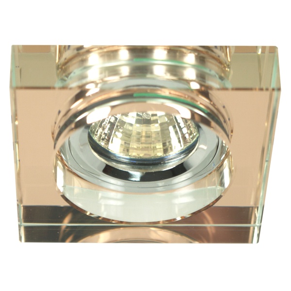 Ss-16 Ch/Br Mr16 Chromoczko Sufitowe Lampa Sufitowa Stała Kwadratowa Szkło Brązowe Candellux