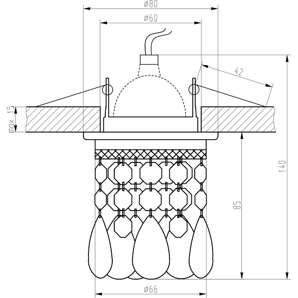 Sk-64 Ch/Wh Mr16 Chrom Opr. Strop. Dekoracyjna Biala Mr16 50W Candellux