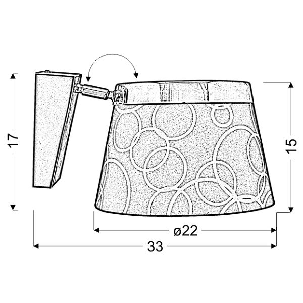 Impresja Lampa Kinkiet 1*60W E27 Czarna Chrom Candellux