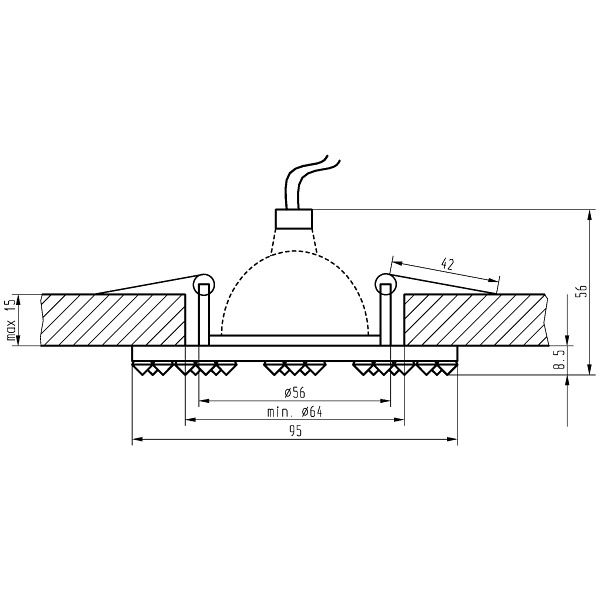 Ss-20 Ch/Si Mr16 Chrom Opr. Strop. Stała Kwadratowa Szkło Siena Candellux