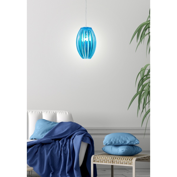 Abuko Lampa Wisząca 1X60W E27 Niebieski Mały Candellux
