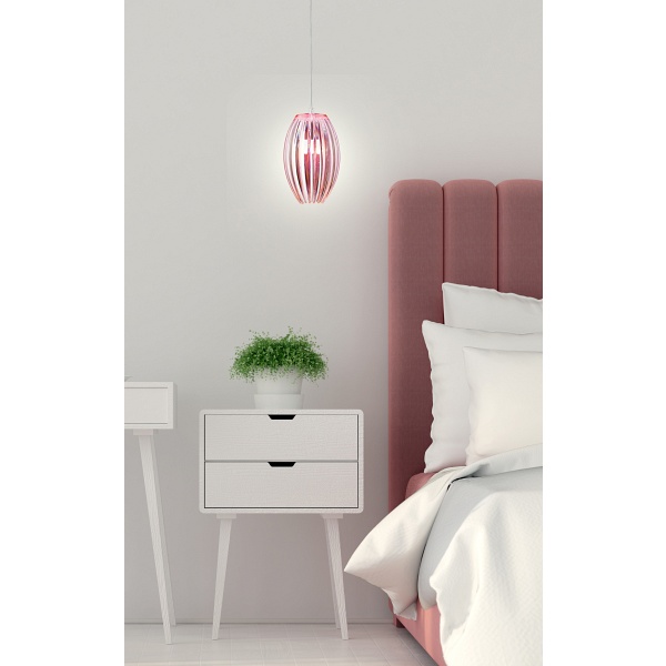 Abuko Lampa Wisząca 1X60W E27 Różowy Mały Candellux