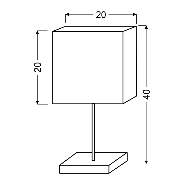 Cajman Lampa Gabinetowa 1X40W E14 20X20 Cm Kwadrat Candellux