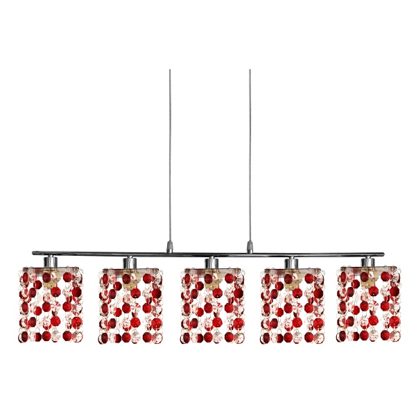 Classic Zwis 5X40W G9 Czerwony Candellux