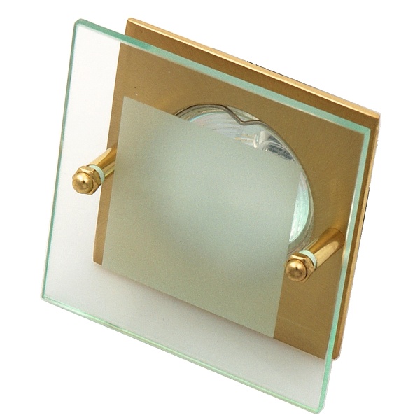 Sz-04 Sg Mr16 Satyna Złoto Opr.kwadrat Stała Szkło Candellux