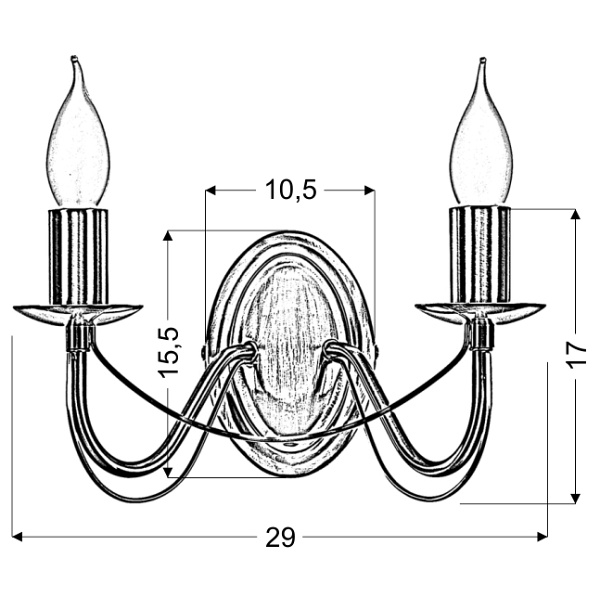 Muza Lampa Kinkiet 2X40W E14 Patyna Candellux