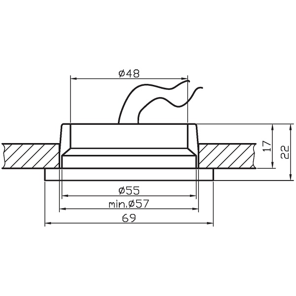 Oprawa Meblowa Kwadrat Ms-03 Sg G4 Satyna Złoty Candellux