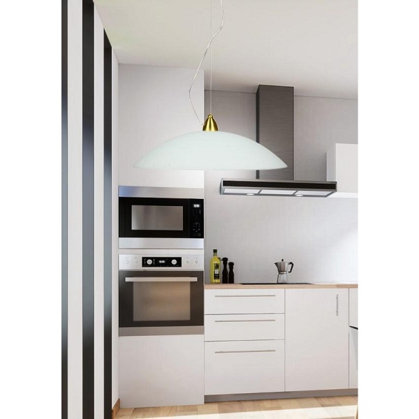 Oteo Lampa Wisząca /1 E27 Biały Mosiądz Mat Candellux